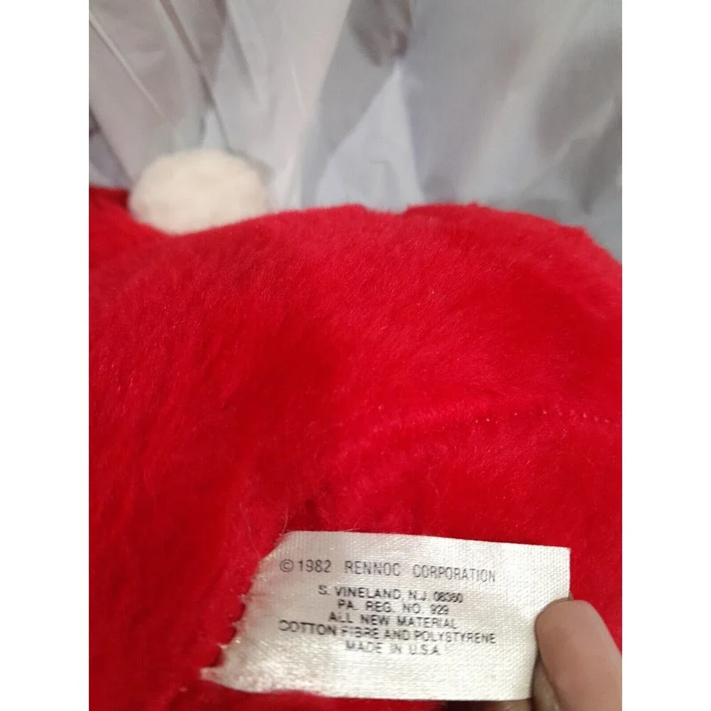 Vintage Santa Gnome Plush With Soot On Face, 1982. 5 Inch